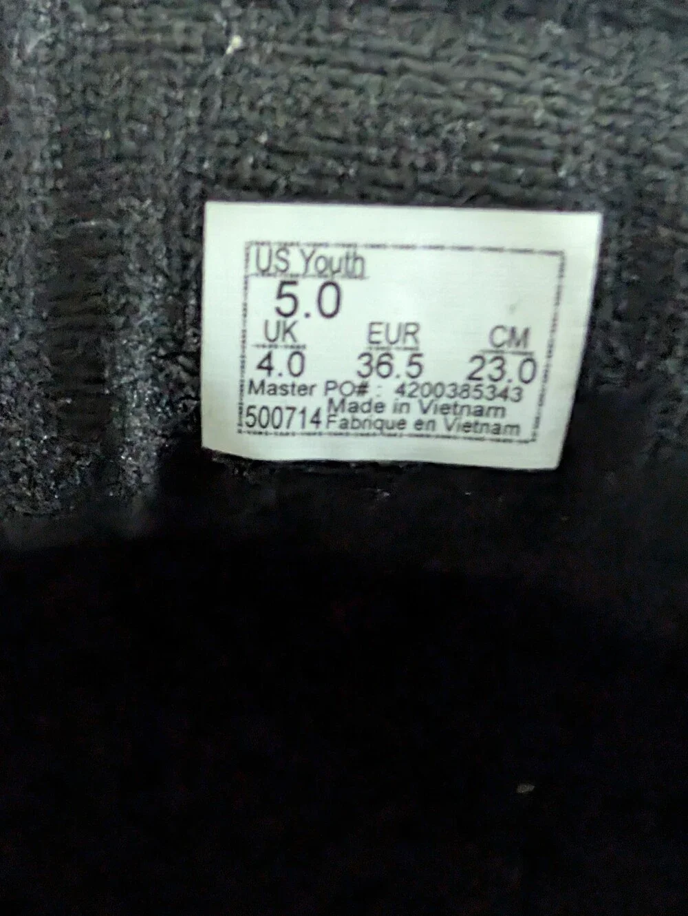 Vans Black and Gray Old Skool Checkered Youth Shoe Size 5